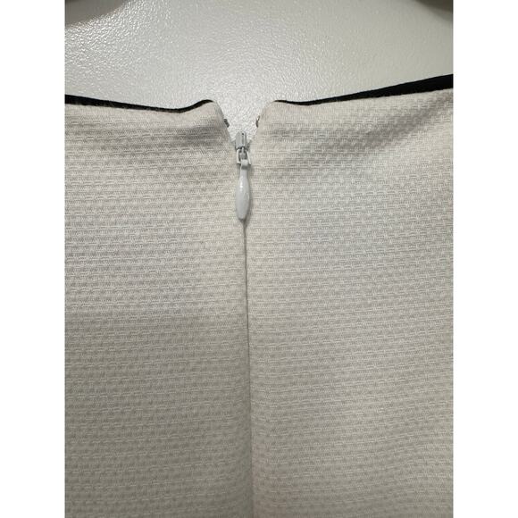 Talbots NWT Plus Size 22W Dobby Weave Piped Sleeveless White Classy Sheath Dress - Picture 8 of 9